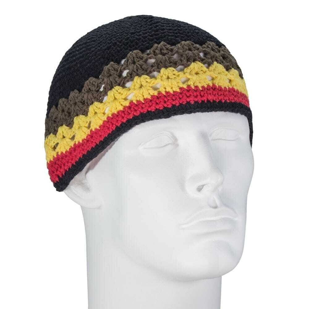 SALE NEW - Multi Color With Black Dual Weave Kufi - Prayer Cap - Dozen Packed